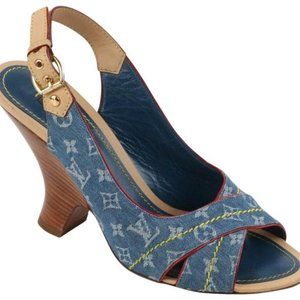 Louis Vuitton Blue Denim Monogram Sandals